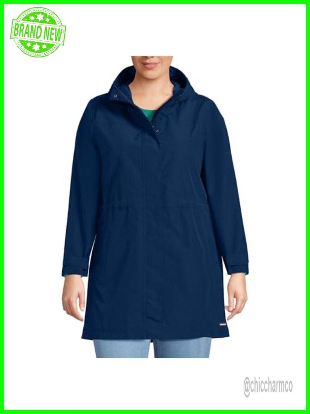 Waterproof Hooded Raincoat Windproof Sealed Seams Fleece Lined Reflective